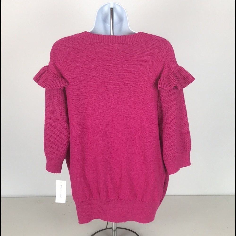 Charter Club Ruffle-Trim Cable-Knit Top - Picture 3 of 4